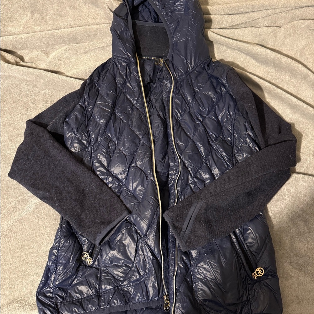 Michael Kors Navy Quilted Jacket